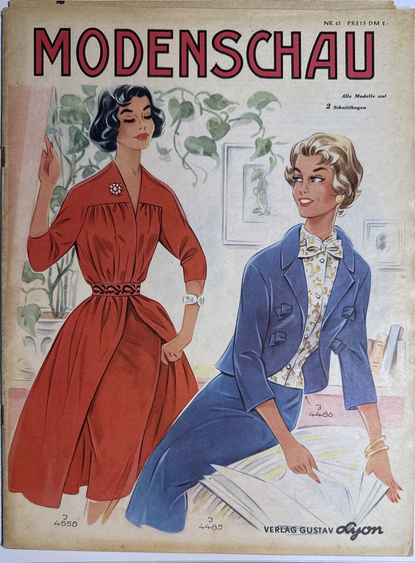 Cover of Modenschau Nr. 45, Verlag Gustav Lyon, Berlin, ca. 1955/56